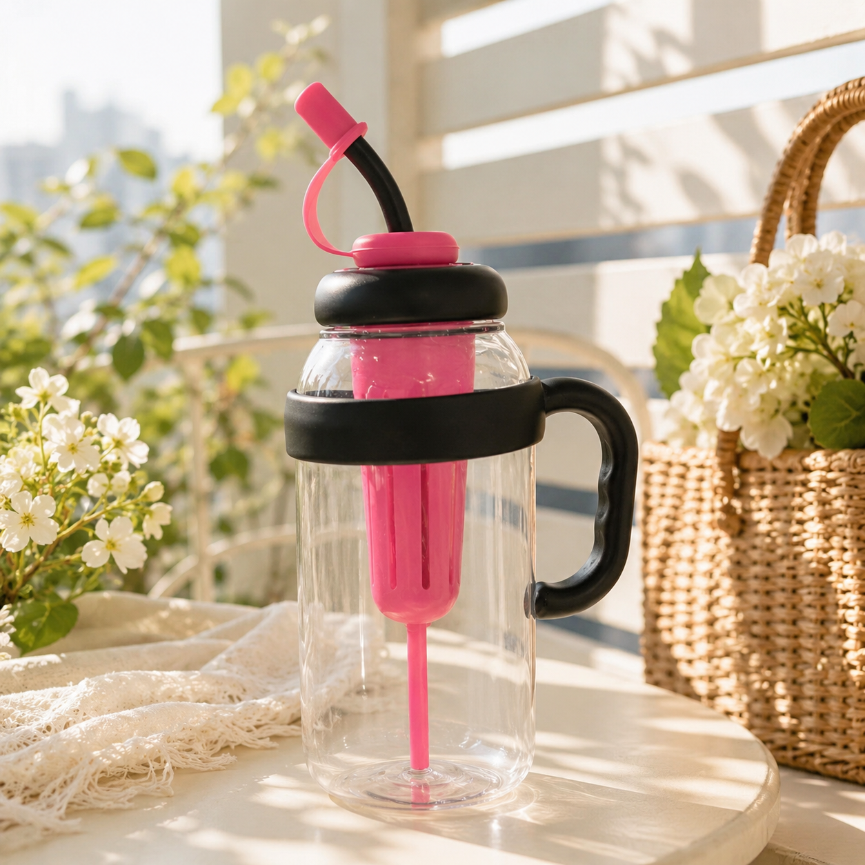 MCOIKY® Jumbo Straw Tumbler Cup | Large-Capacity Summer Iced Tea & Water Cup