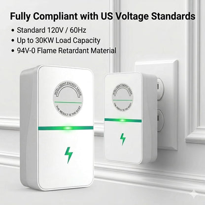 🟢2026 New Power Factor Saver Plug in, Power Plug Pro Energy Saver Electricity Saving Box, Energy Savings Device with Voltage Optimization for Home & Office US Plug 90V-250V 30KW