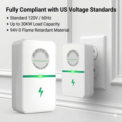 🟢2026 New Power Factor Saver Plug in, Power Plug Pro Energy Saver Electricity Saving Box, Energy Savings Device with Voltage Optimization for Home & Office US Plug 90V-250V 30KW