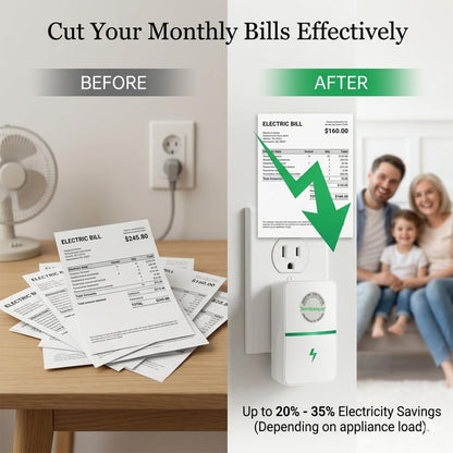 🟢2026 New Power Factor Saver Plug in, Power Plug Pro Energy Saver Electricity Saving Box, Energy Savings Device with Voltage Optimization for Home & Office US Plug 90V-250V 30KW