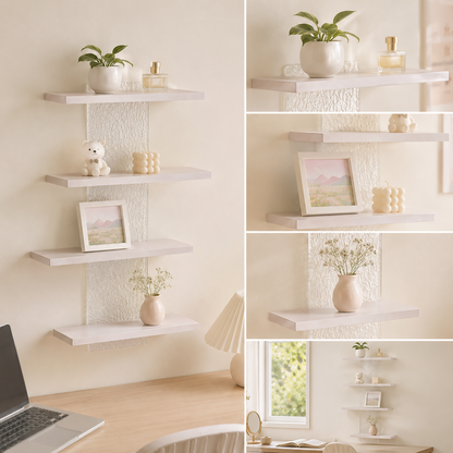 4-Tier Acrylic Wall Display Shelf | Clear Wall-Mounted Organizer for Figures, Collectibles & Home Decor